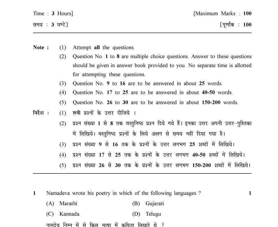 Nios Class 10th Indian culture & heritage Previous Year Question Paper