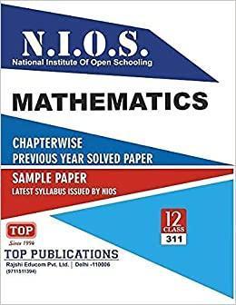  Nios Previous Year Question Papers of Maths (311) class 12th