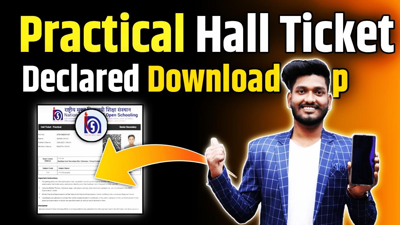  NIOS 10th, 12th Practical Exam 2022 Hall Ticket Released; Direct Link, How To Download